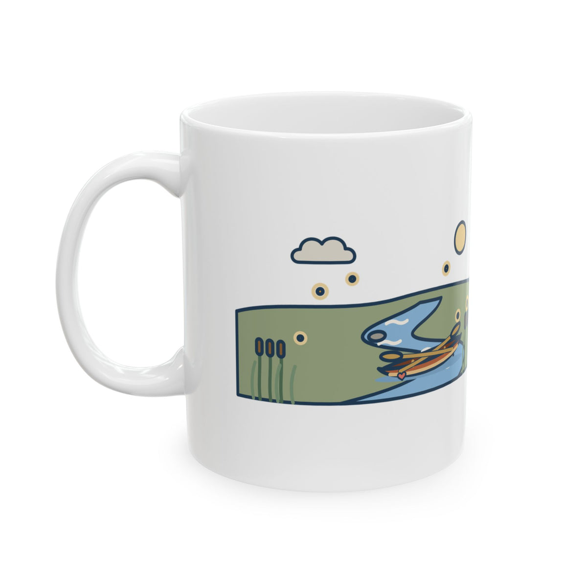 Shakespeare Quote Mug, The Course of True Love Never Did Run Smooth, Love Canoe on the River Bend Coffee Mug 11oz