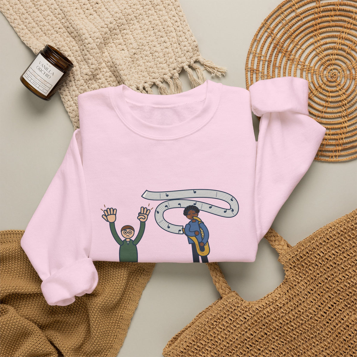 School Jazz Band Director Crewneck Sweatshirt - Eight Bars, The Sax Took Thirty-Two