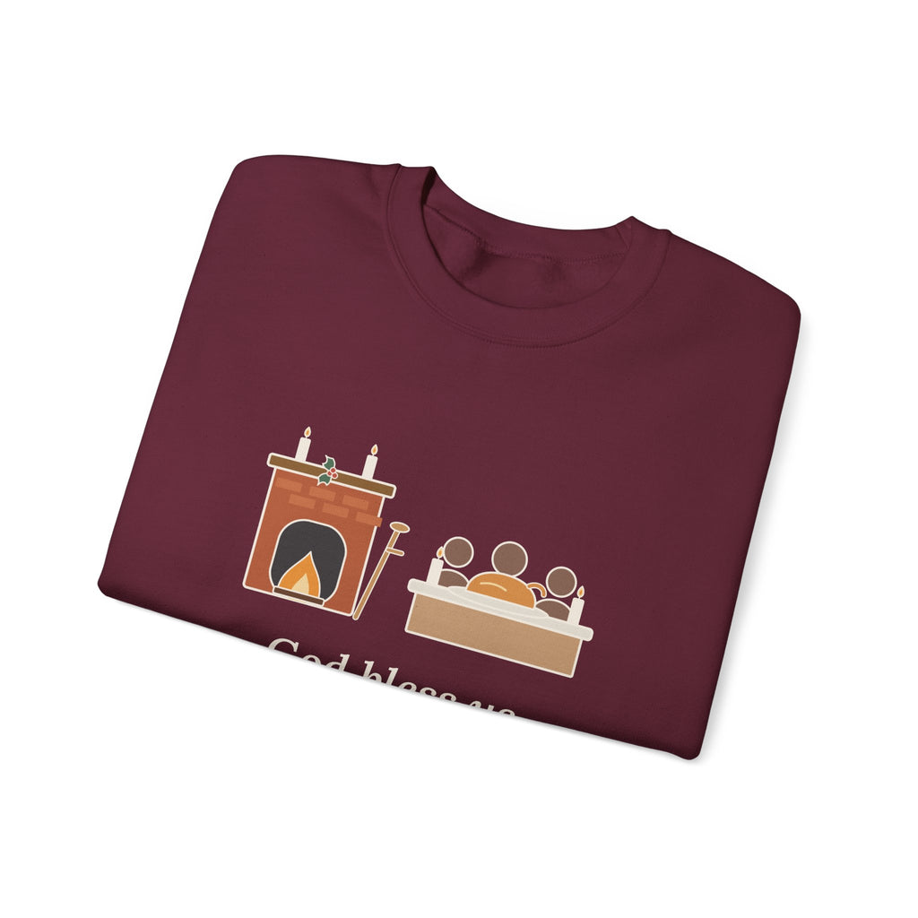 God Bless Us Every One Sweatshirt, Christmas Dickens Quote Crewneck with Hearth and Goose