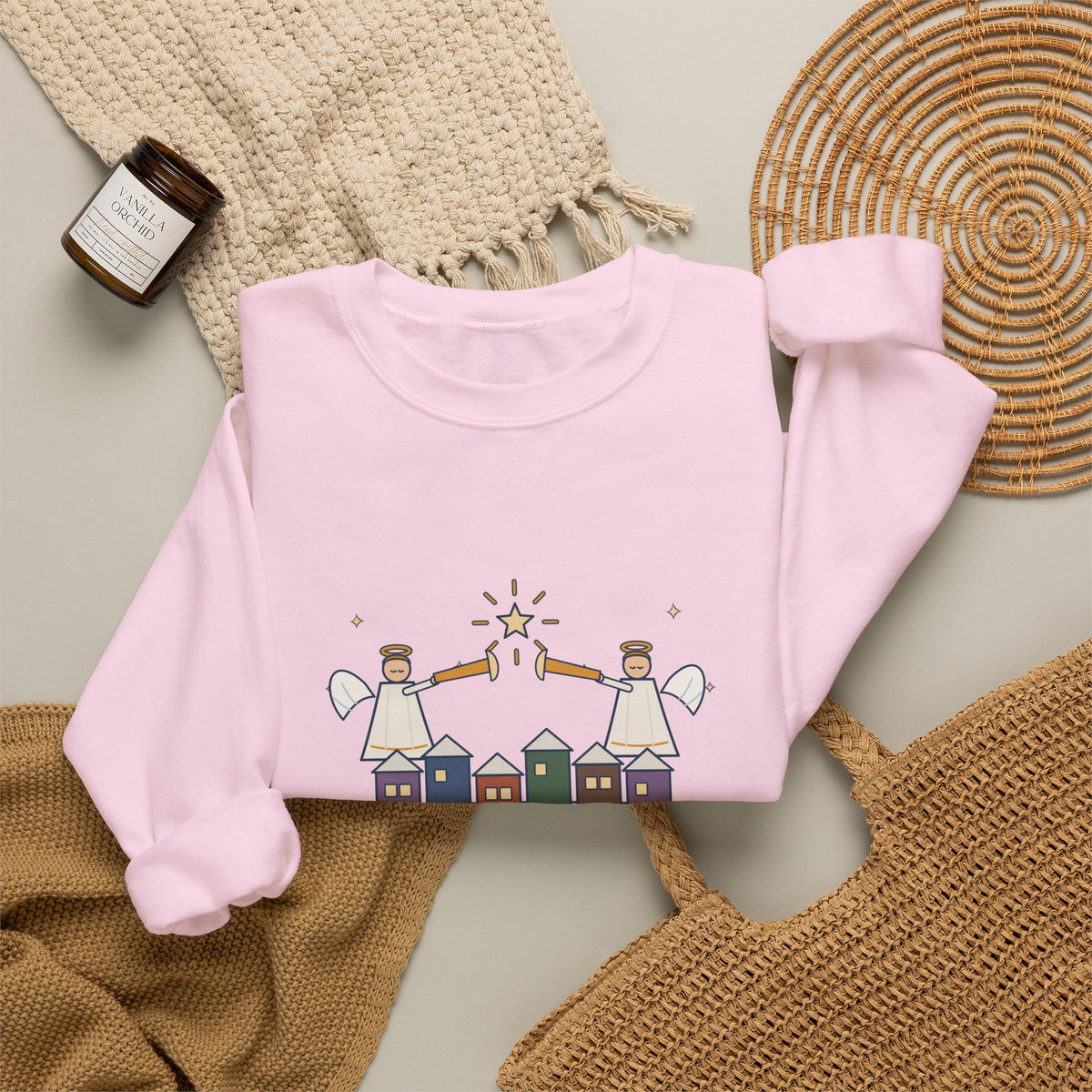Hark the Herald Angels Sing Sweatshirt, Christmas Charles Wesley Quote Crewneck with Herald Angels