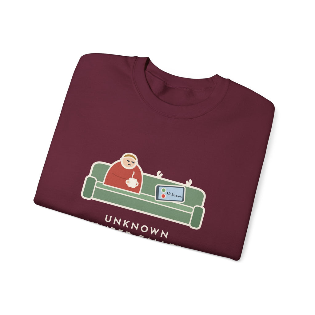 Unknown Number Sweatshirt, Let It Ring, Then Waited for the Text, Funny Couch Calm Crewneck