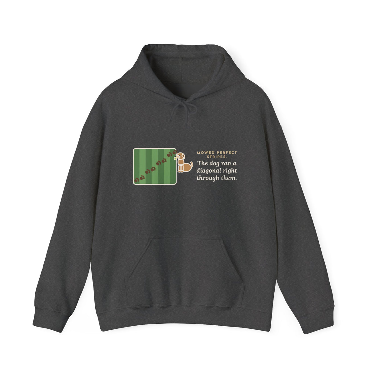 Funny Landscaper Hoodie - Lawn Stripes Ruined by One Diagonal Dog