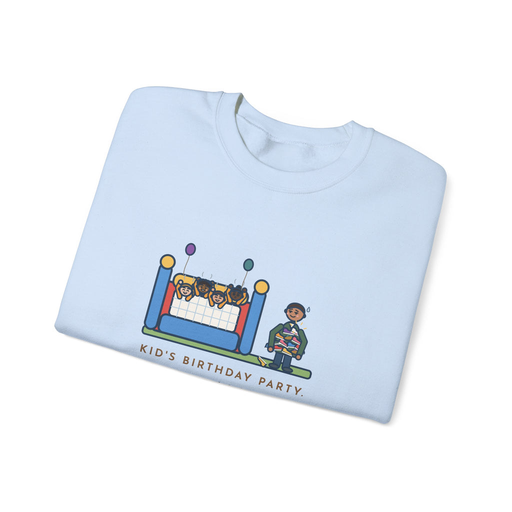 Birthday Party Sweatshirt, Sixteen Kids, One Bounce House, and I Held Every Shoe, Funny Backyard Party Crewneck