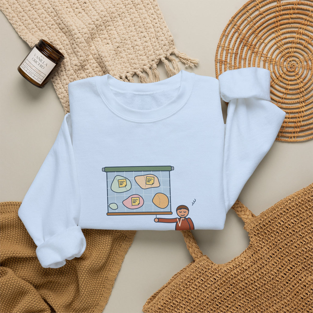 Geography Teacher Crewneck Sweatshirt - Three Countries Renamed Since Printing Classroom Map