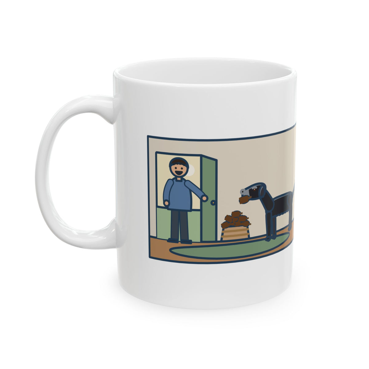 Flat-Coated Retriever Mug, Turned Ten This Year, Still Brings a Pinecone to the Door Every Time, Funny Coffee Mug 11oz
