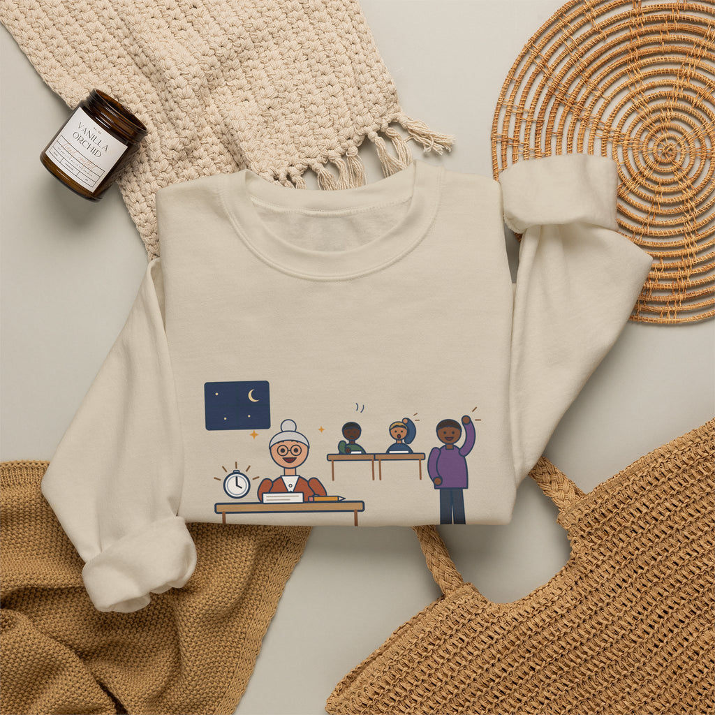 Adult Education Teacher Crewneck Sweatshirt - Grandma Finished the Math Section First