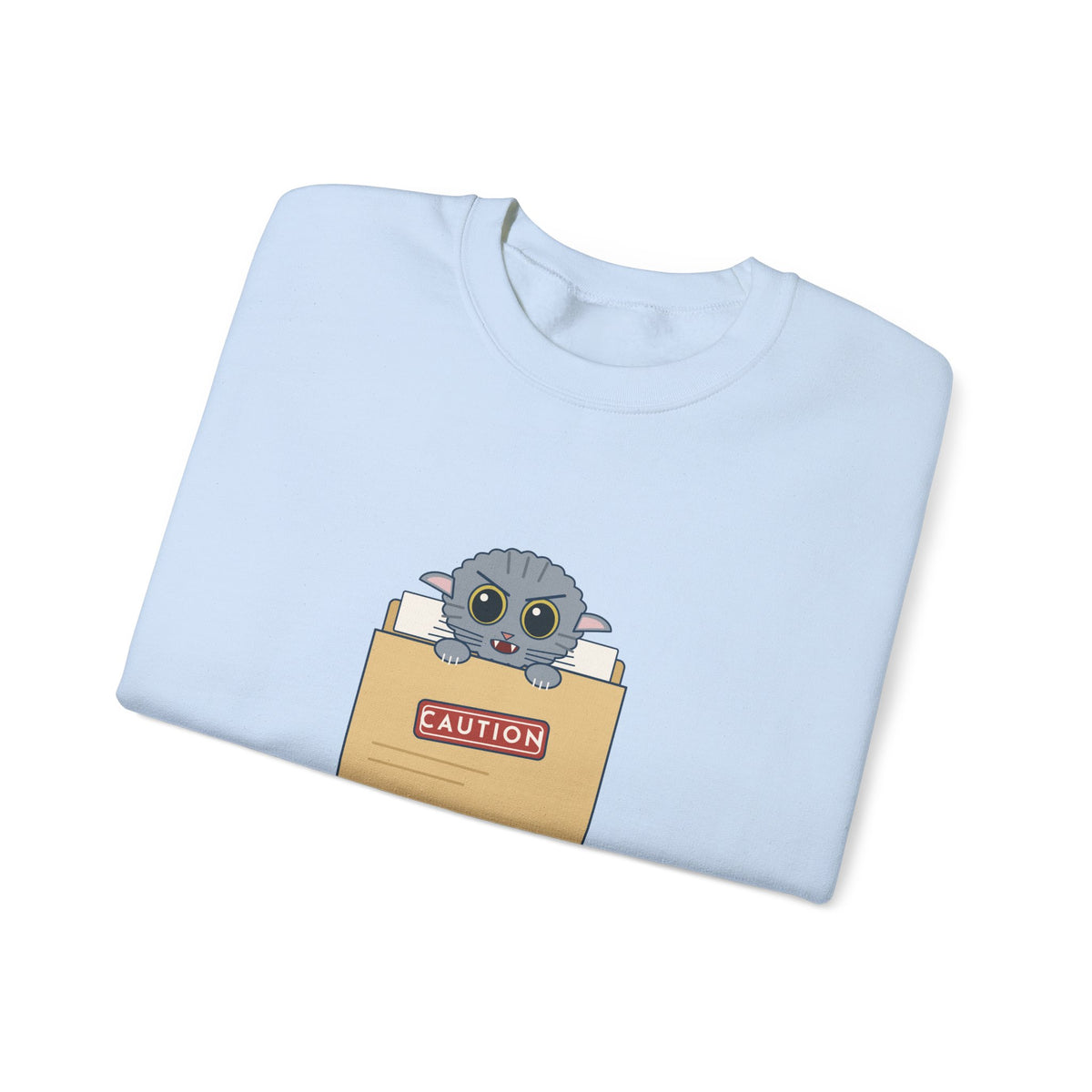 Veterinary Technician Crewneck Sweatshirt - The Chart Says CAUTION. The Cat Agrees.