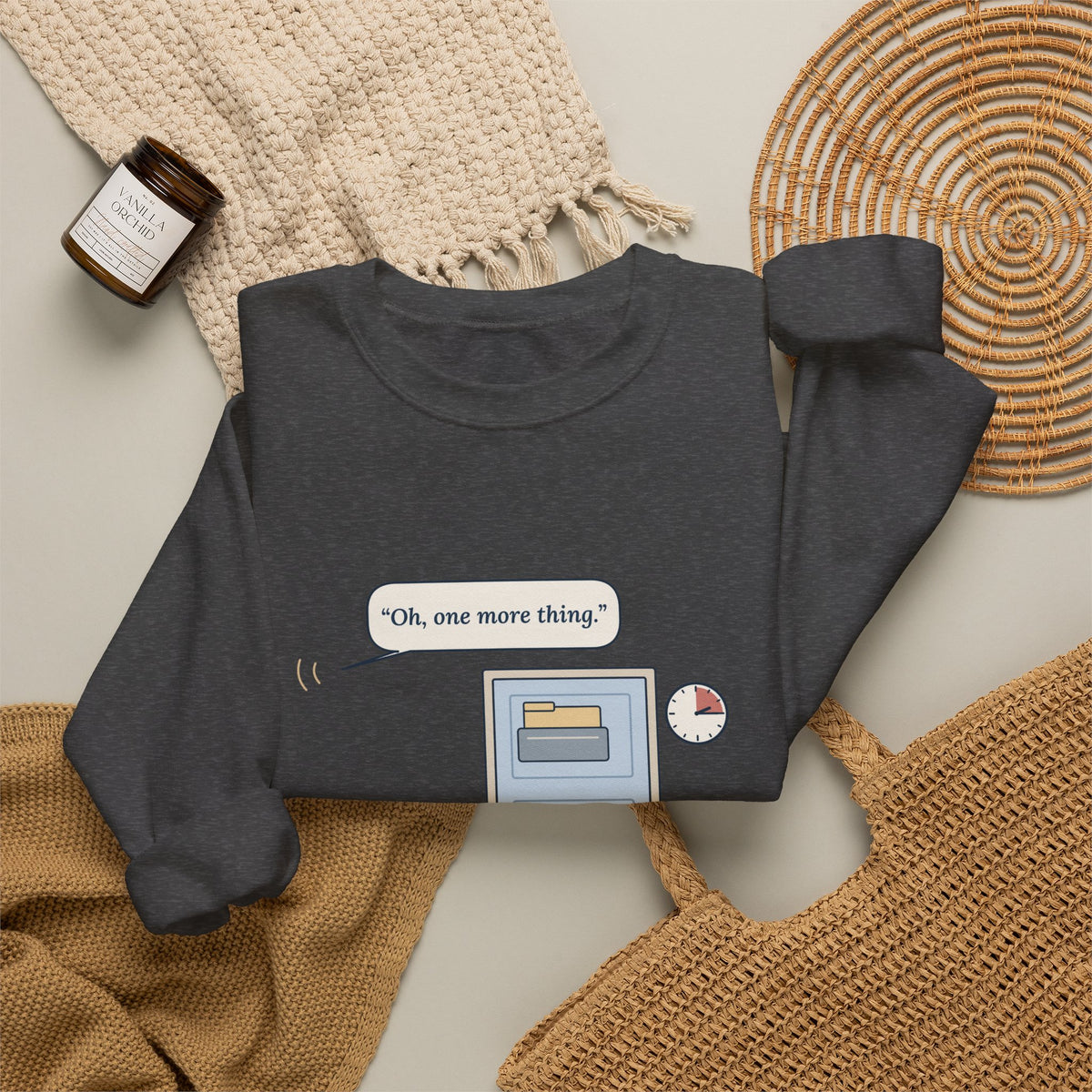 Nurse Practitioner Crewneck Sweatshirt - Hand on the Doorknob. Oh, One More Thing.