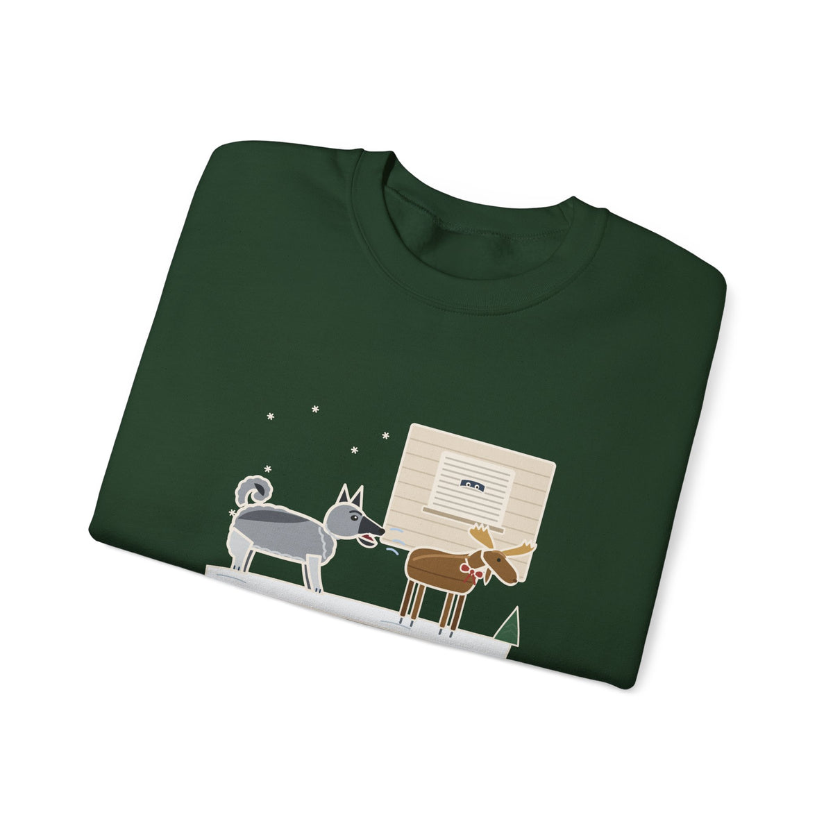 Norwegian Elkhound Crewneck Sweatshirt - Barked at the Plastic Lawn Moose for an Hour