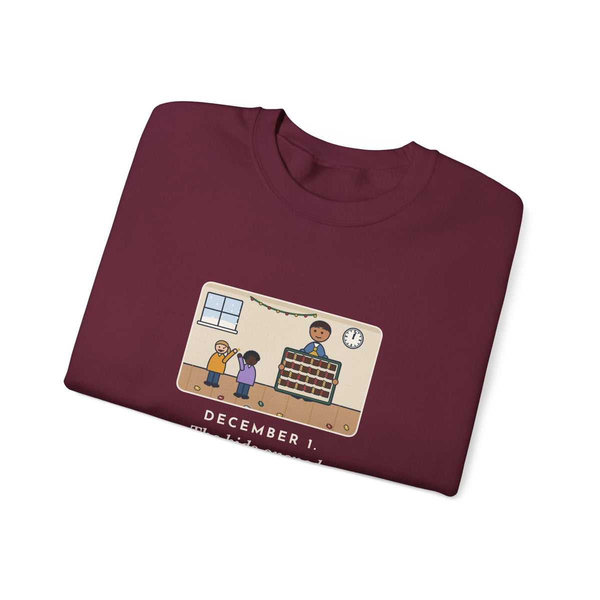 Countdown Calendar Sweatshirt, December 1, the Kids Opened All Twenty-Four Little Doors by Lunch, Funny December Kitchen Crewneck