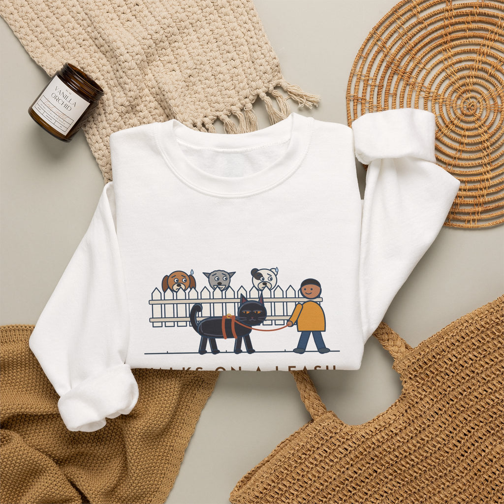 Bombay Cat Crewneck Sweatshirt - Walks on a Leash, Judges Every Dog