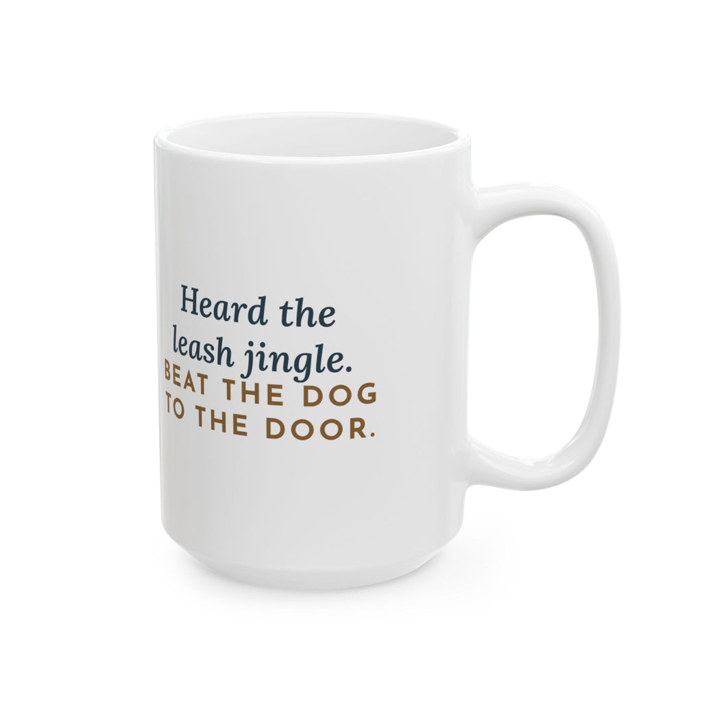 Large Sokoke Cat Mug 15oz - Leash Jingle Race, Cat Wins, Dog Second