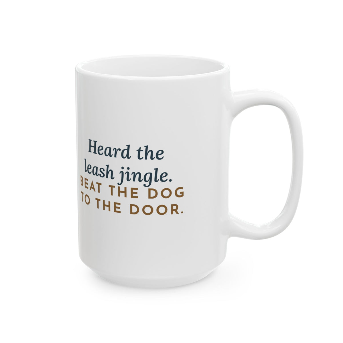 Large Sokoke Cat Mug 15oz - Leash Jingle Race, Cat Wins, Dog Second