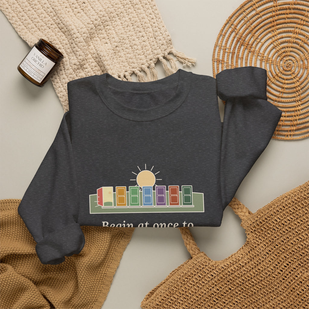 Count Each Separate Day as a Separate Life Sweatshirt, Stoic Seneca Quote Crewneck with Seven Doors