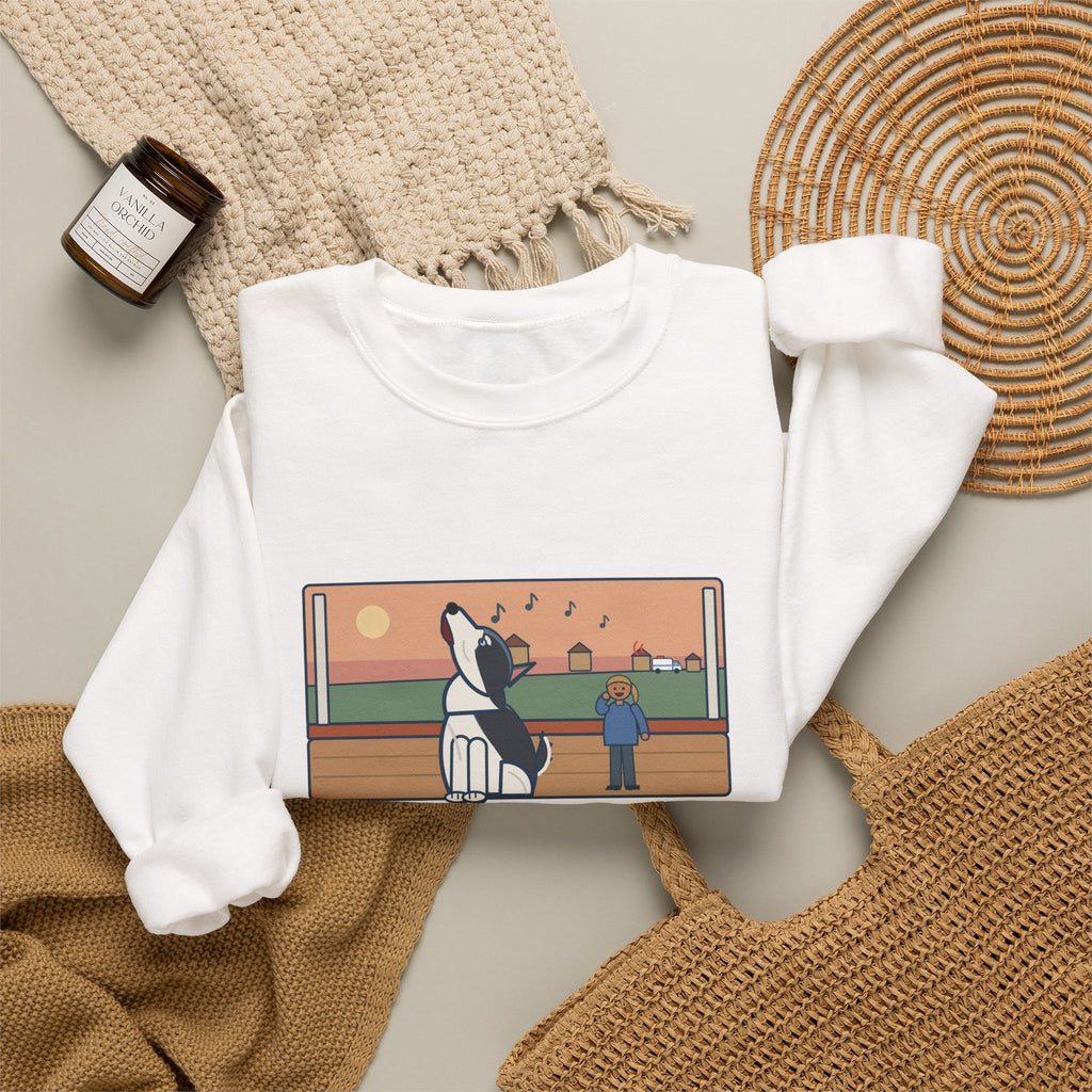 Pitsky Sweatshirt, Heard a Siren Two Streets Over and Sang Along Until It Was Gone, Funny Porch Concert Crewneck