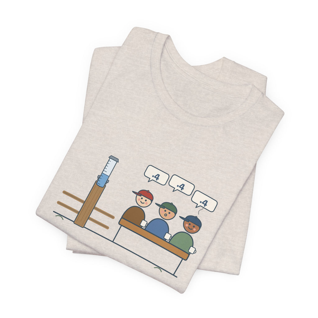 Farmer T-Shirt - Four-Tenths in the Gauge. The Whole Co-op Knows. Rain Gauge Tee