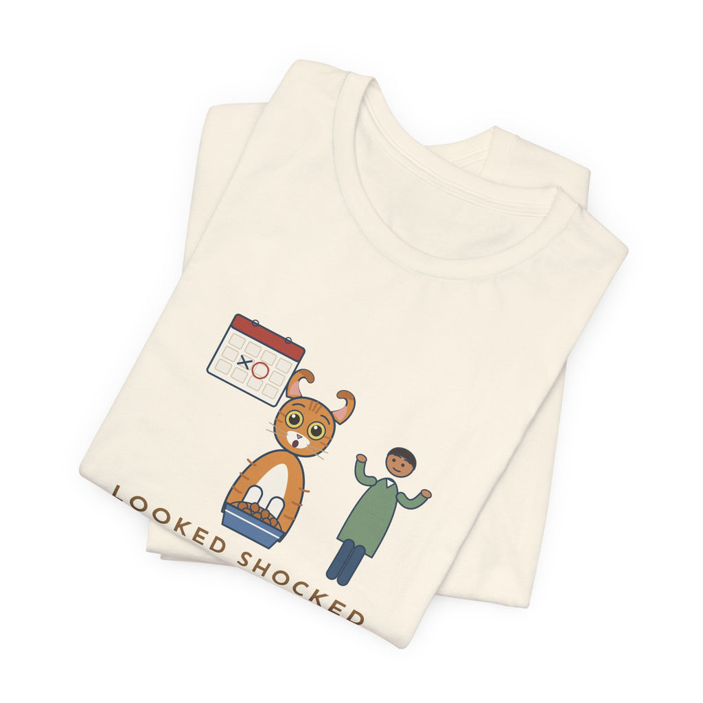 American Curl Cat T-Shirt - Looked Shocked at Breakfast, Same Breakfast as Yesterday Funny Cat Tee