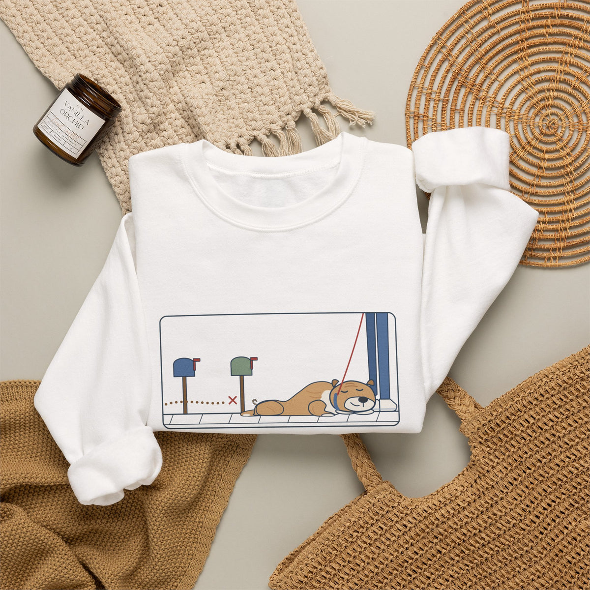Bulldog-Type Dog Crewneck Sweatshirt - Walk Ended at the Second Mailbox. Bulldog Owner Gift