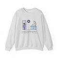 Turkish Angora Crewneck Sweatshirt - Bathroom Faucet at Two A.M. White Cat Owner Gift