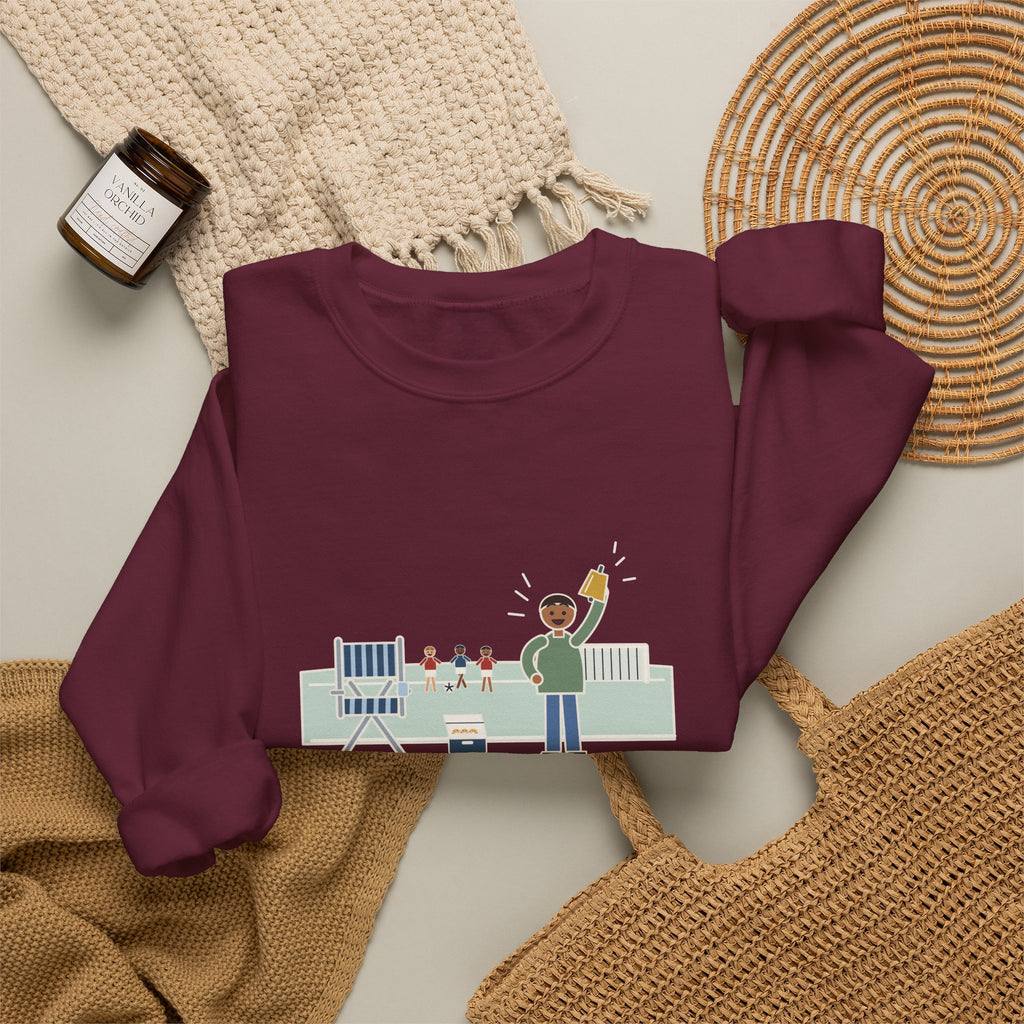 Folding Chair. Orange Slices. Loudest Voice on the Sideline. Sweatshirt, Soccer Quote Crewneck, Sideline Parent