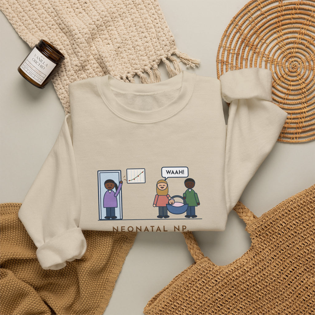 Neonatal Nurse Practitioner Sweatshirt, Born at Two Pounds Four Ounces, Went Home at Five Pounds and Loud, Funny Going-Home Day Crewneck