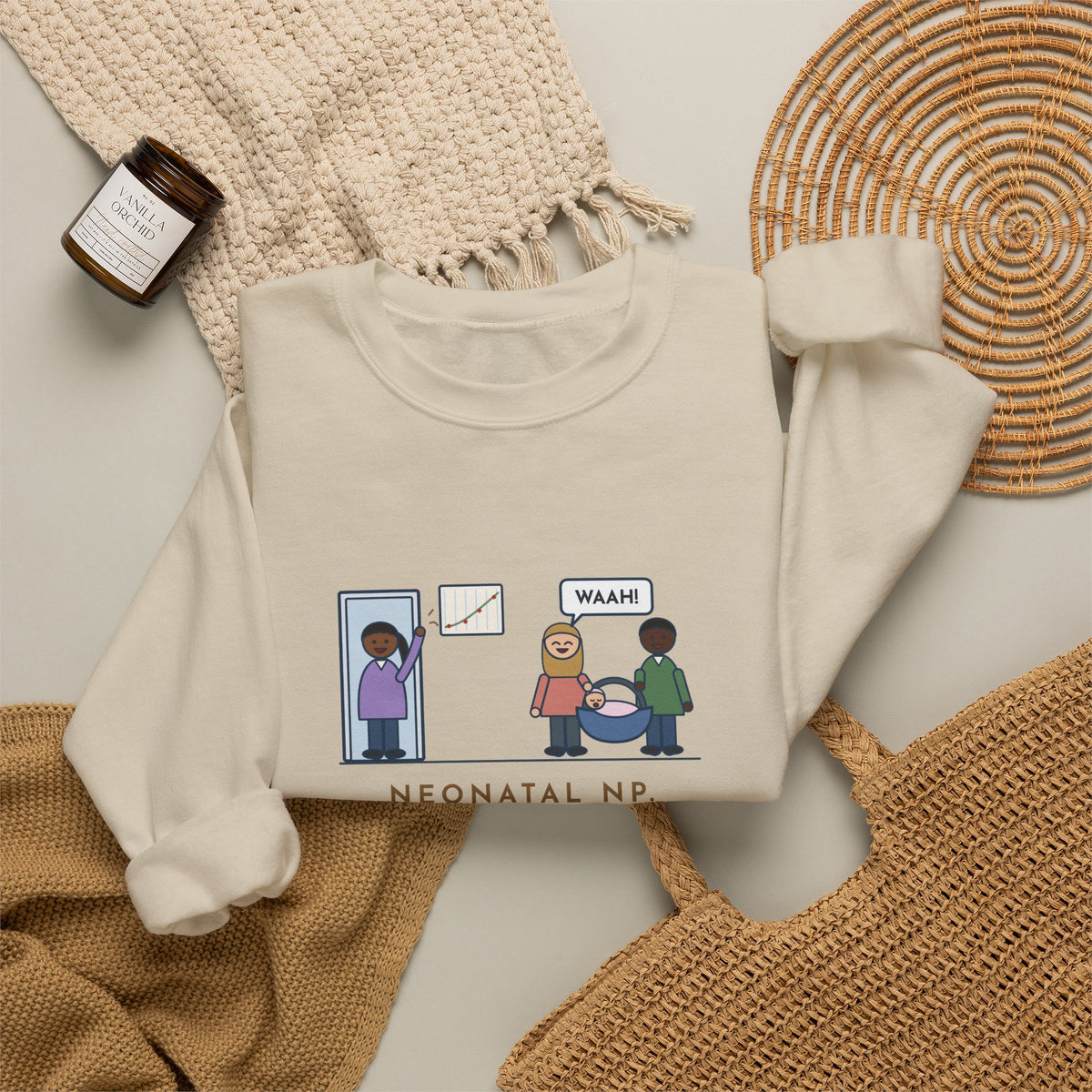 Neonatal Nurse Practitioner Sweatshirt, Born at Two Pounds Four Ounces, Went Home at Five Pounds and Loud, Funny Going-Home Day Crewneck