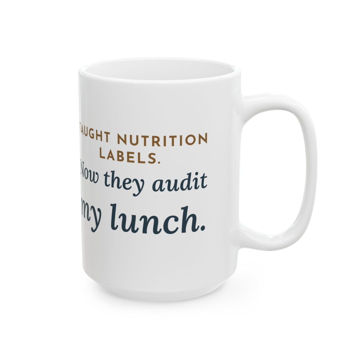 Large 15oz Health Education Teacher Mug - Students Audit My Lunch Nutrition Label Unit