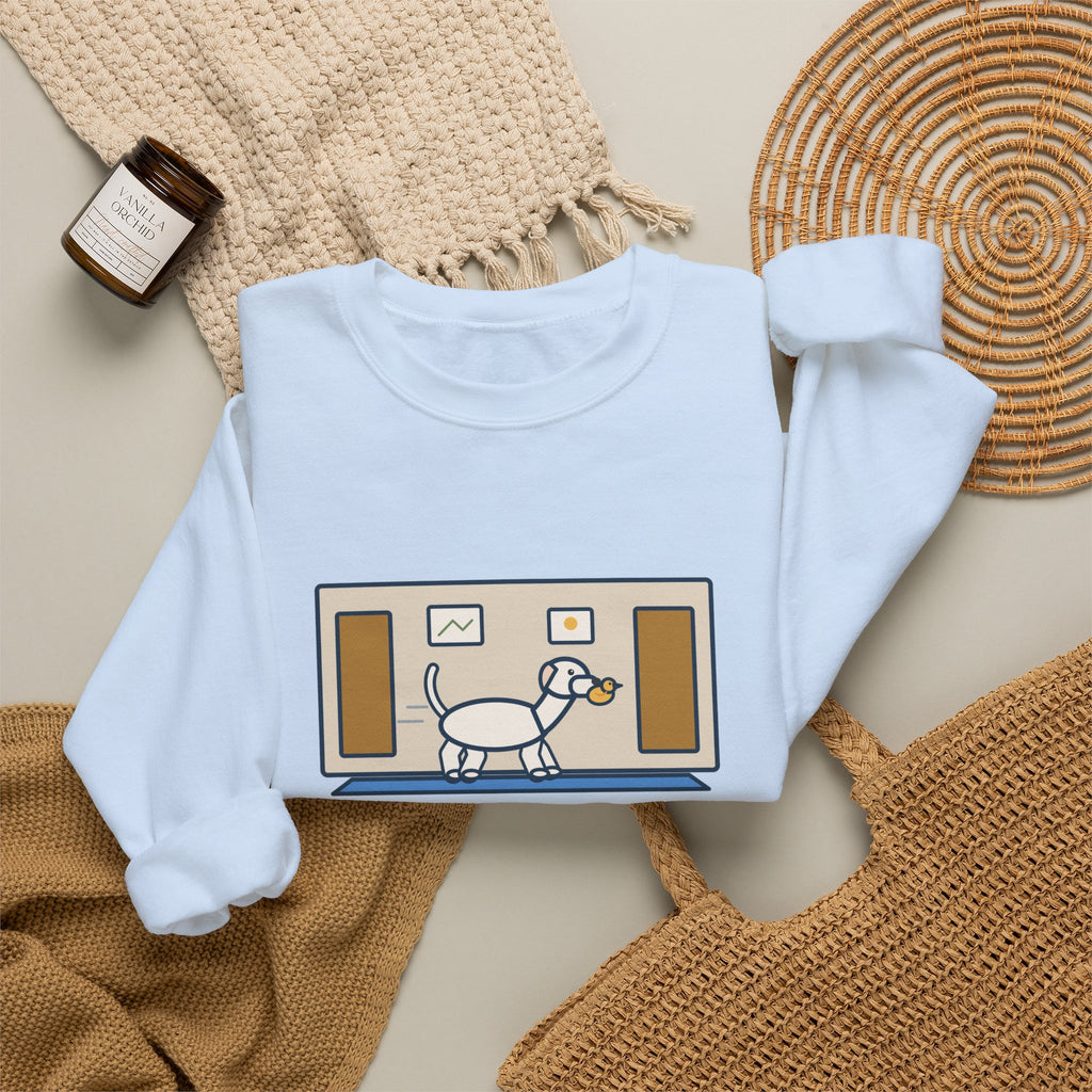 Dogo Argentino Sweatshirt, One Hundred Pounds, Carries His Stuffed Duck to Every Room, Funny Hallway Parade Crewneck