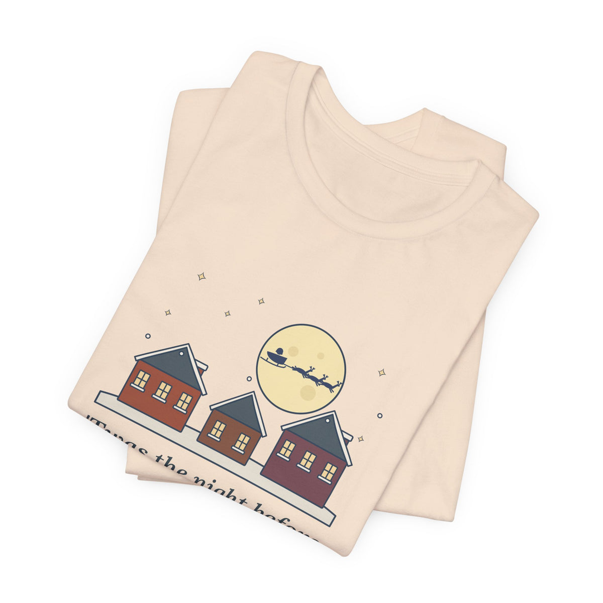 Moore Quote T-Shirt, Twas the Night Before Christmas, Christmas Moonlit 1820s Town Tee
