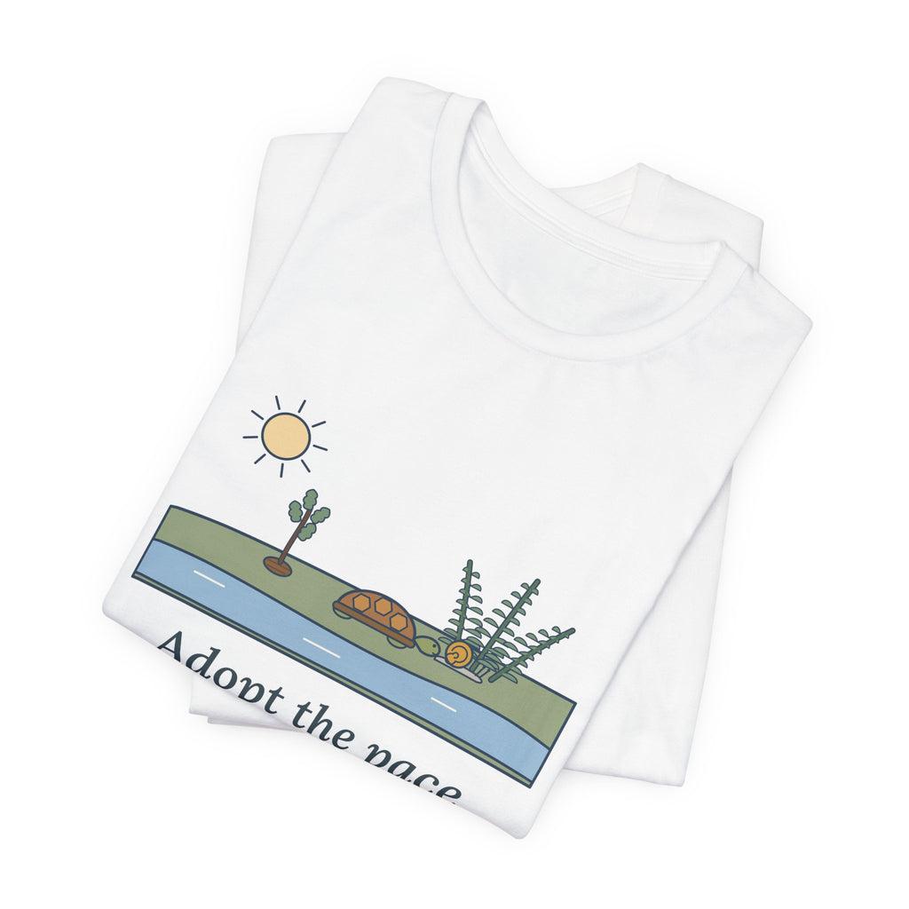 Emerson Quote T-Shirt, Adopt the Pace of Nature, Her Secret Is Patience, Nature Tortoise and Snail Tee