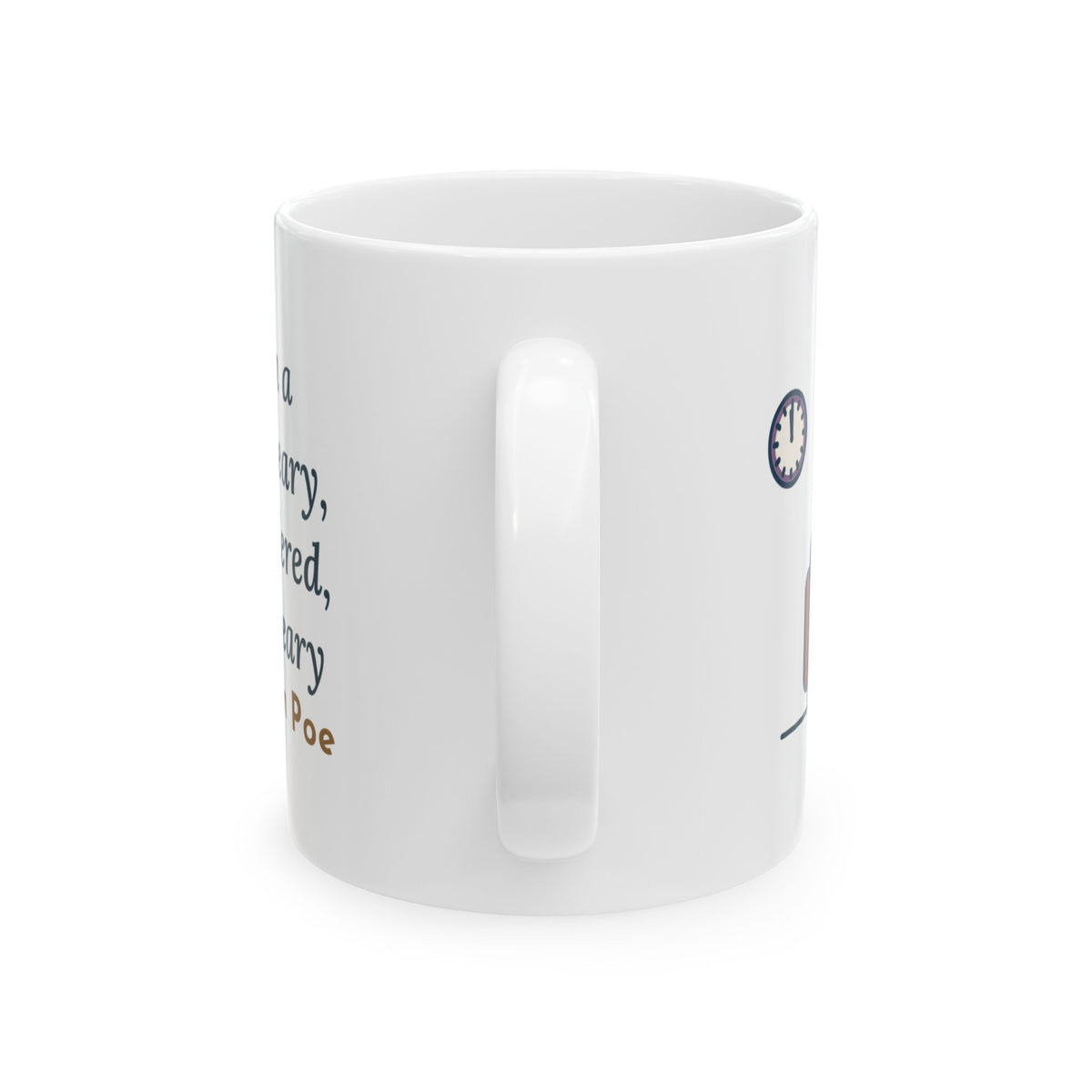 Poe Quote Mug, Once Upon a Midnight Dreary, Gothic Midnight Study Coffee Mug 11oz