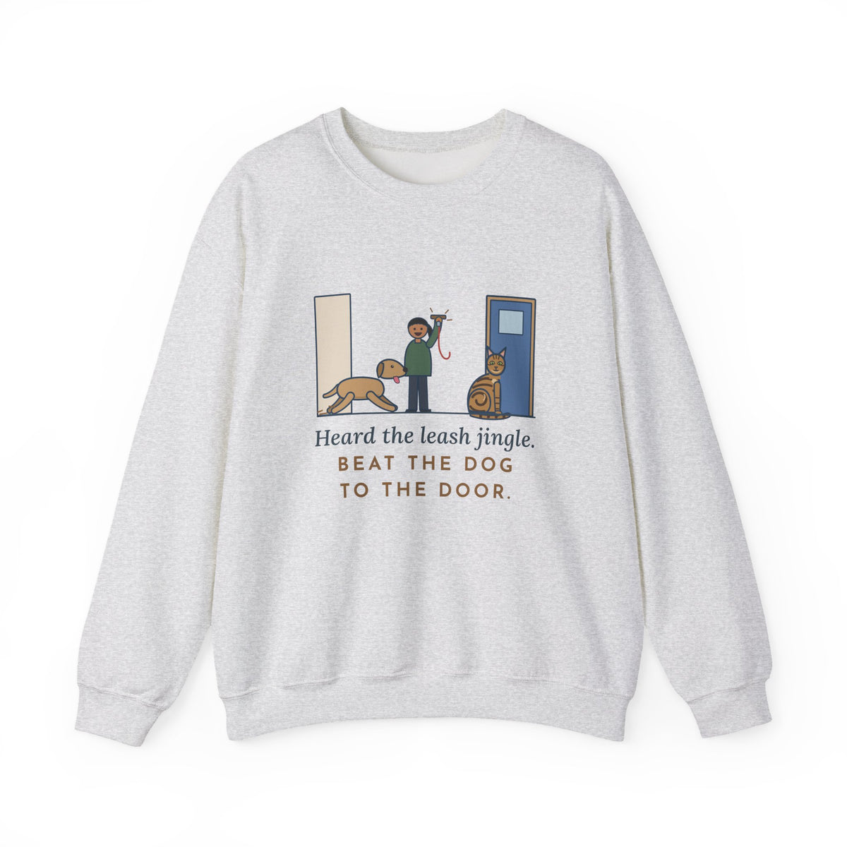 Sokoke Cat Crewneck Sweatshirt - First to the Door When the Leash Comes Out