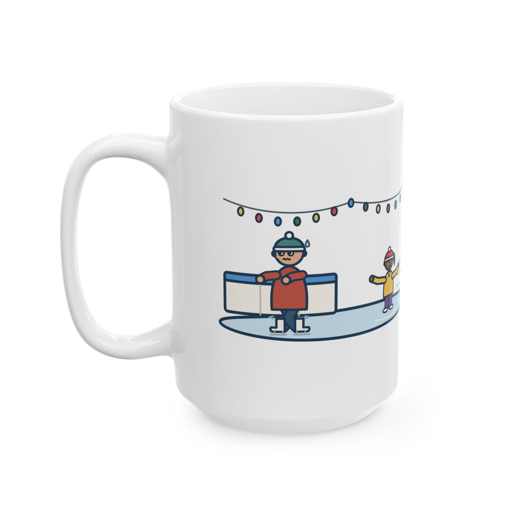 Held the Wall for an Hour, A Six-Year-Old Skated Past Me Backward 15oz Mug, Large Funny Ice Skating Coffee Mug