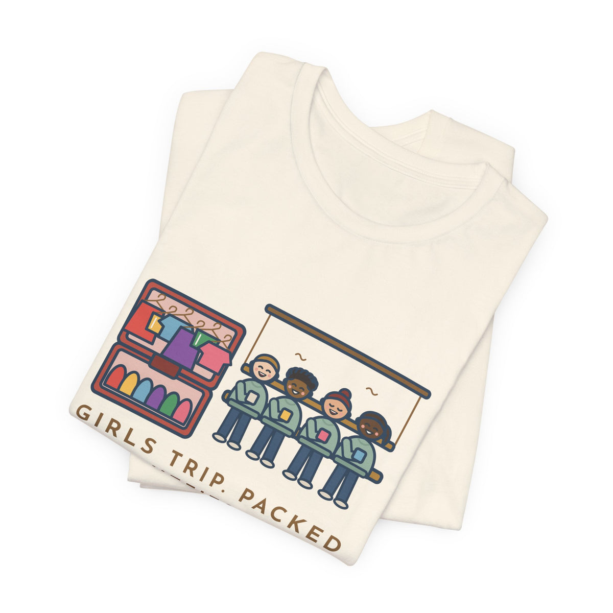 Funny Girls Trip T-Shirt, Packed Six Outfits a Day, Lived in One Sweatshirt, Porch Swing Friends Tee