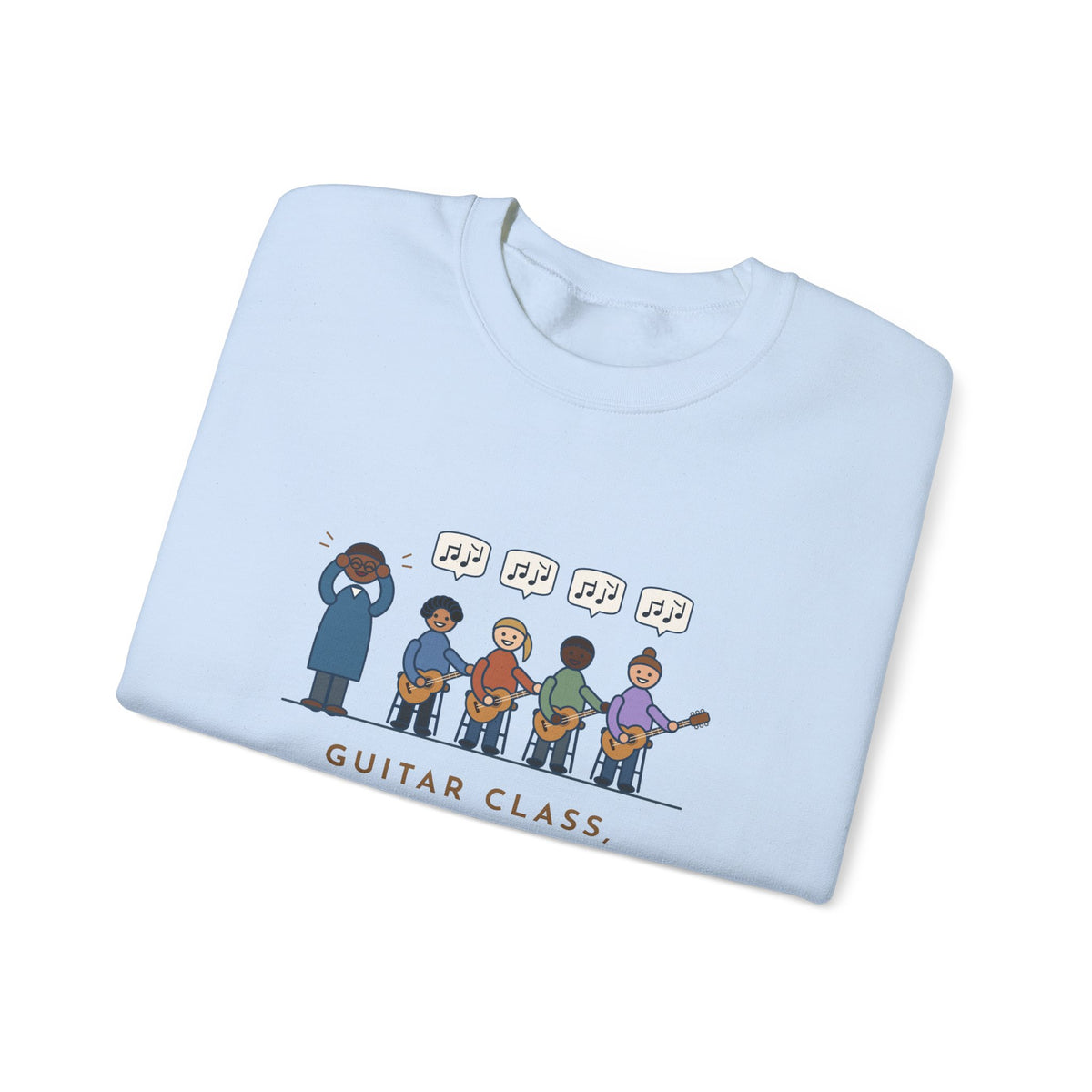 Guitar Class Teacher Crewneck Sweatshirt - Every Kid Found the Same Riff Music Teacher Gift