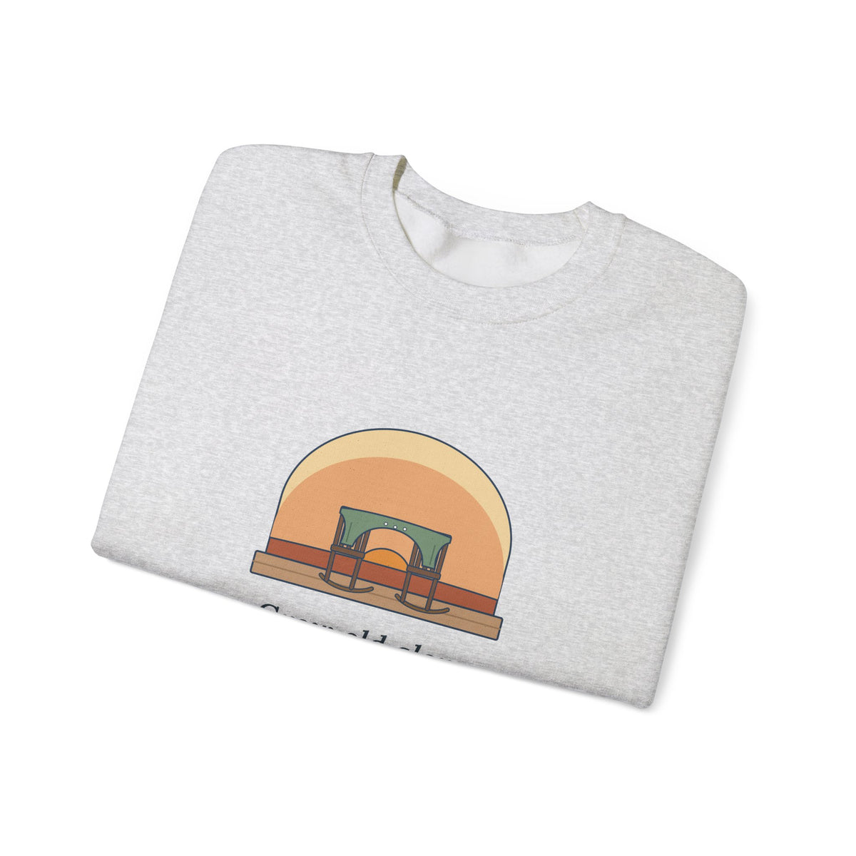 Grow Old Along with Me Sweatshirt, Anniversary Browning Quote Crewneck with Porch Rocking Chairs
