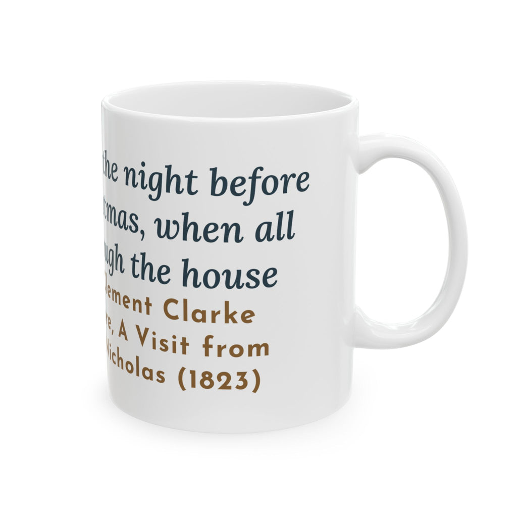 Moore Quote Mug, Twas the Night Before Christmas, Christmas Moonlit 1820s Town Coffee Mug 11oz