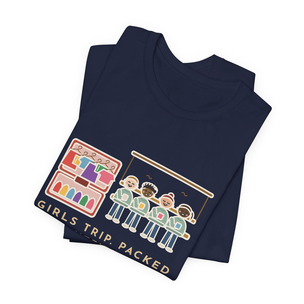 Funny Girls Trip T-Shirt, Packed Six Outfits a Day, Lived in One Sweatshirt, Porch Swing Friends Tee