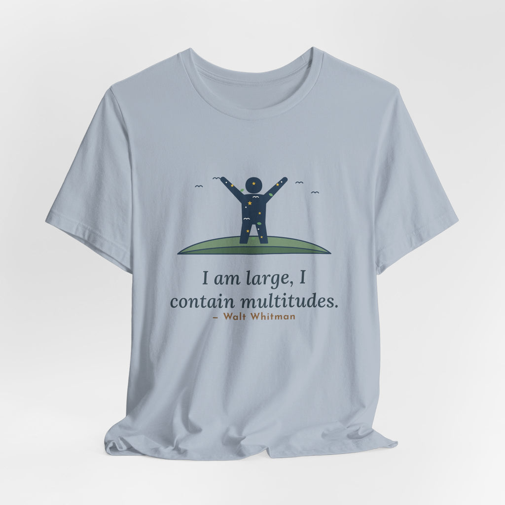 Walt Whitman Quote T-Shirt, I Am Large, I Contain Multitudes, Literary Starry Figure Tee