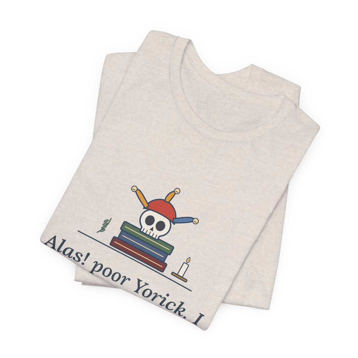 Shakespeare Quote T-Shirt, Alas, Poor Yorick, Gothic Jester Skull Tee