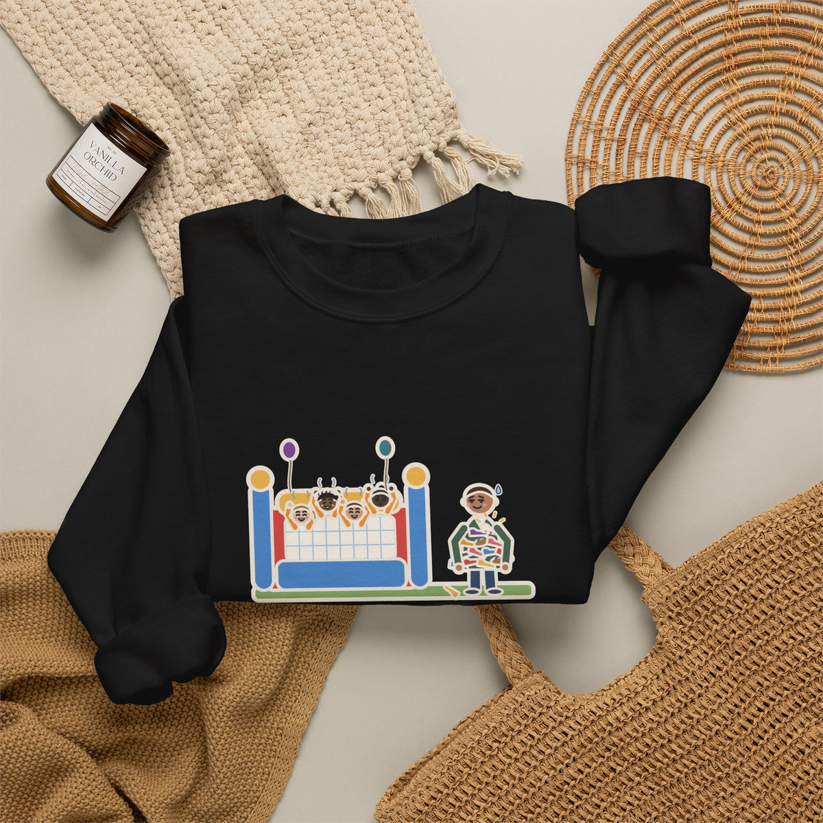Birthday Party Sweatshirt, Sixteen Kids, One Bounce House, and I Held Every Shoe, Funny Backyard Party Crewneck