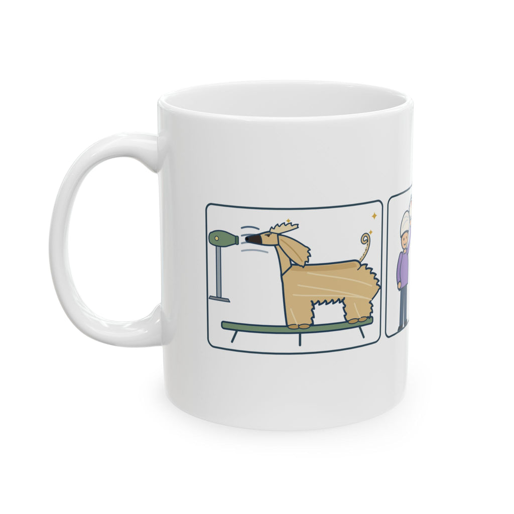Afghan Hound Coffee Mug - Blow-Dry Ninety Minutes, Mine Five
