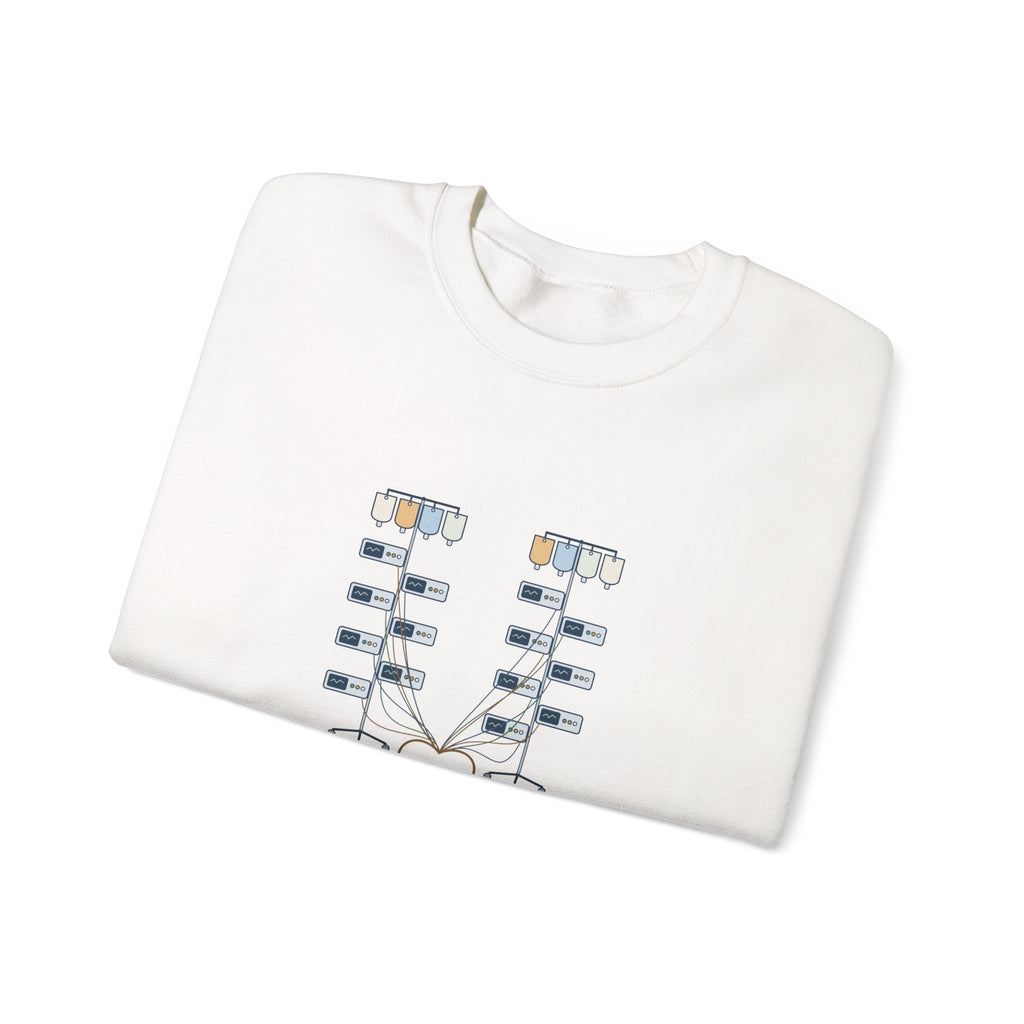 ICU Nurse Crewneck Sweatshirt - Two Patients. Fourteen Pumps. Nurse Gift