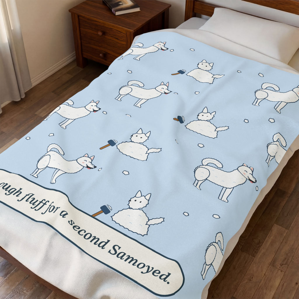 Samoyed Throw Blanket - Enough Fluff for a Second Samoyed. Velveteen Plush Throw