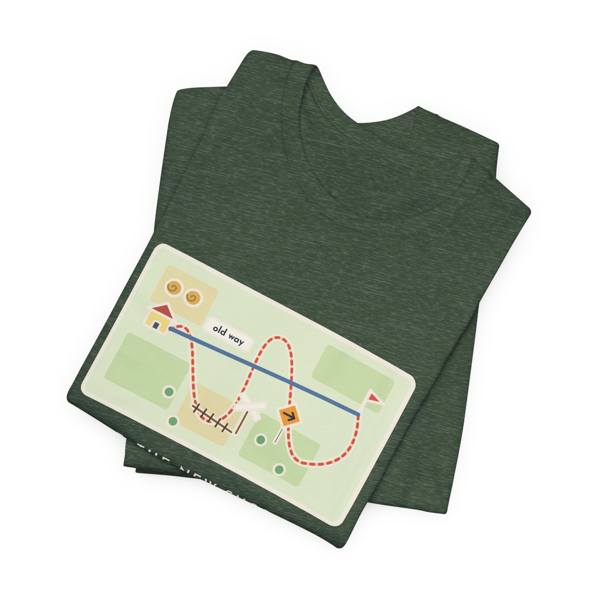 Funny Shortcut T-Shirt, Tried the New One, Got There Ten Minutes Later Than the Old Way, Hand-Drawn Route Tee