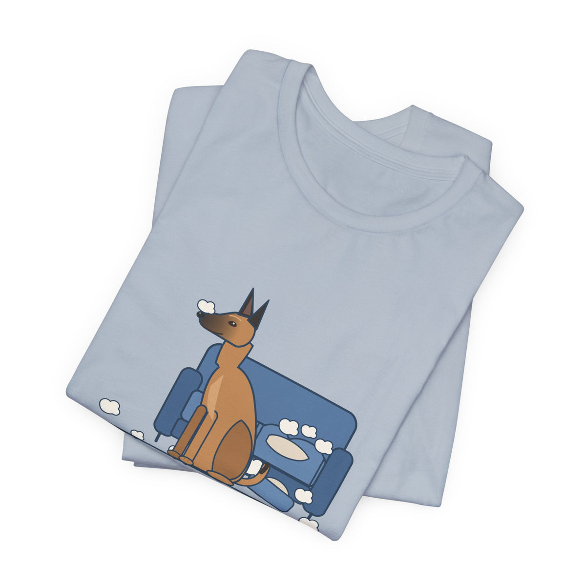 Belgian Malinois T-Shirt - The Malinois Found a Job: The Couch Cushions, Funny Mal Dog Tee