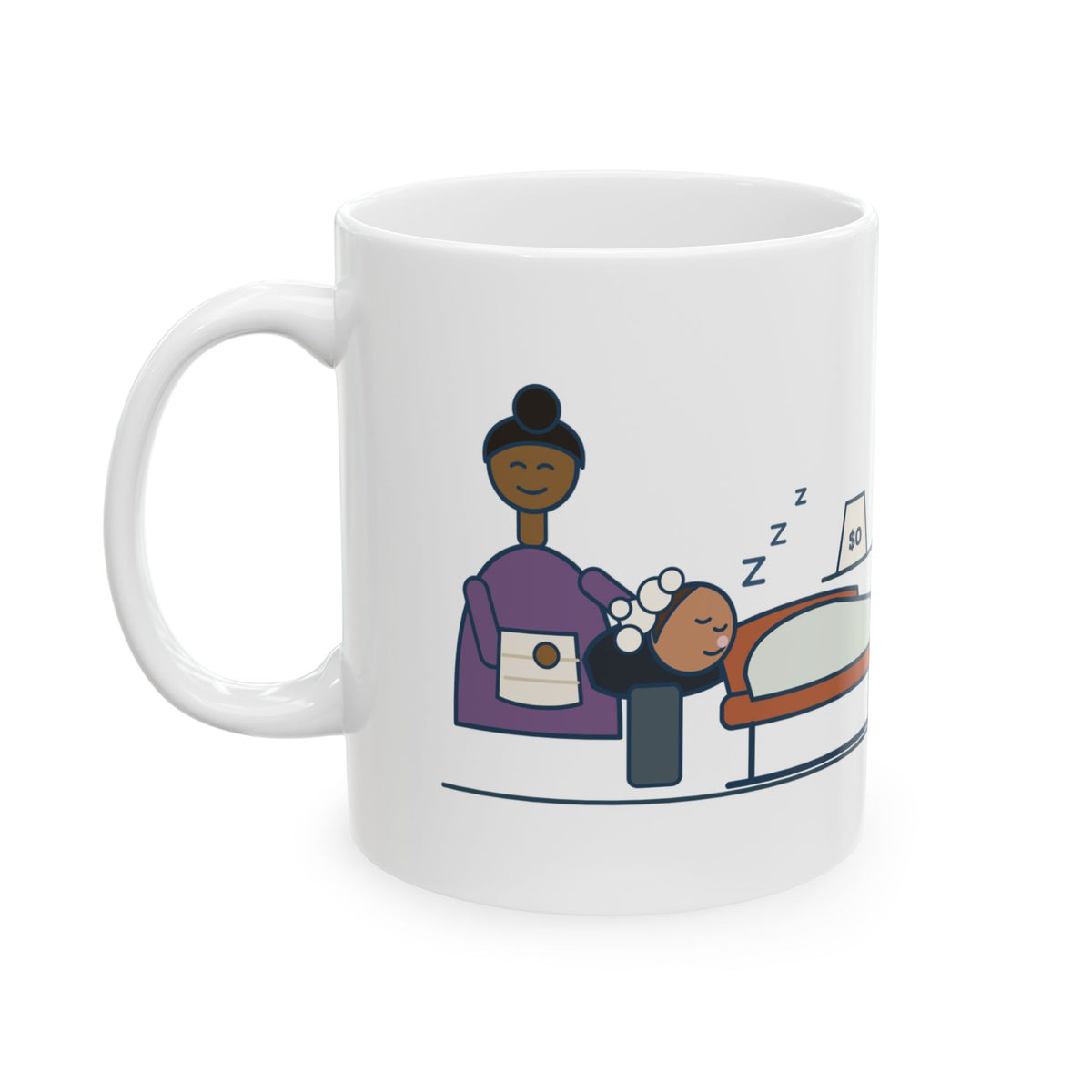 Salon Hairstylist Coffee Mug - Shampoo Bowl Nap: Complimentary. Stylist Gift