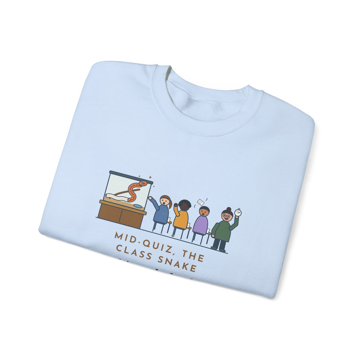 Zoology Teacher Crewneck Sweatshirt - Class Snake Shed During the Quiz