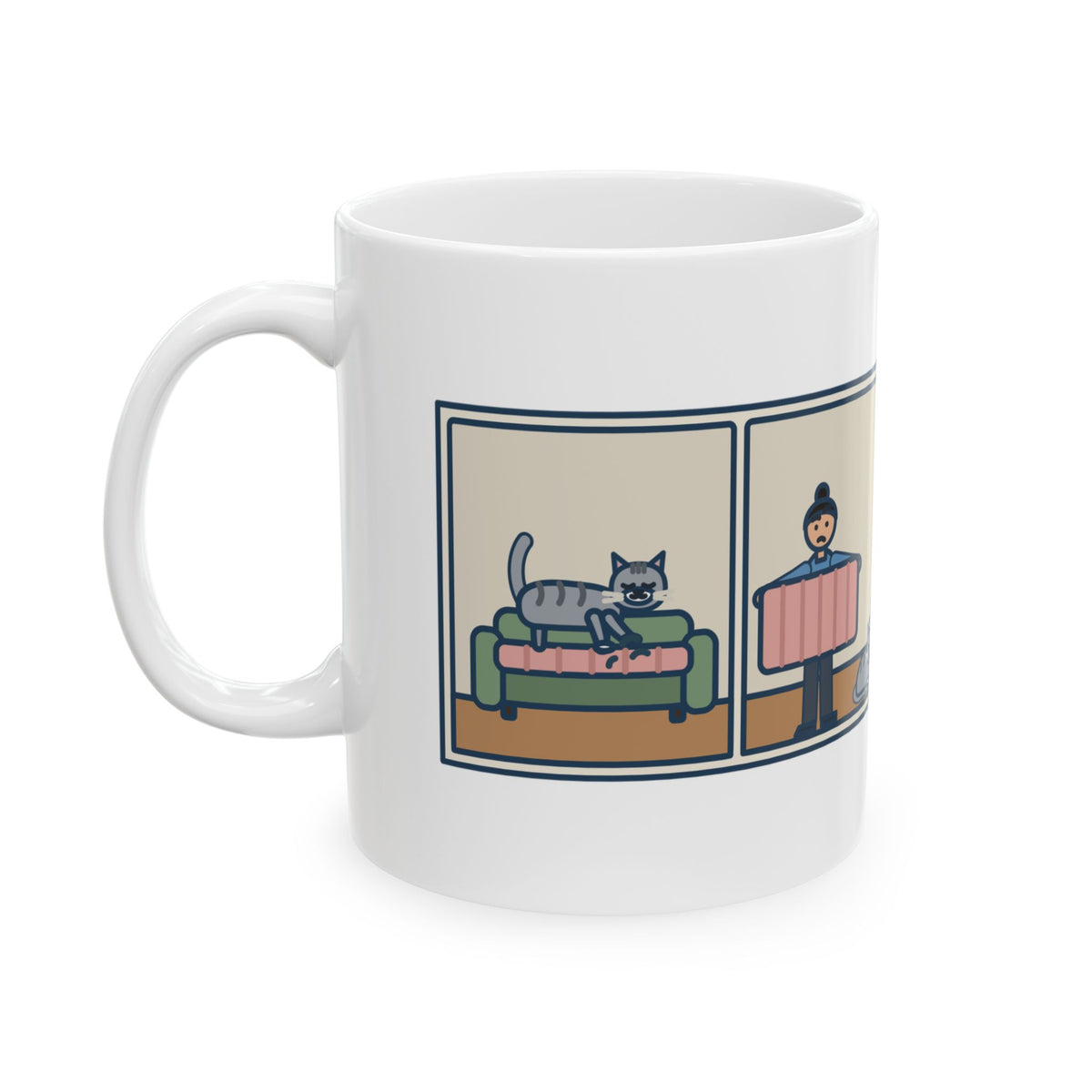 Kneading Cat Mug, Ten Minutes on My Blanket, Turned Around Twice, Slept on the Floor, Funny Coffee Mug 11oz