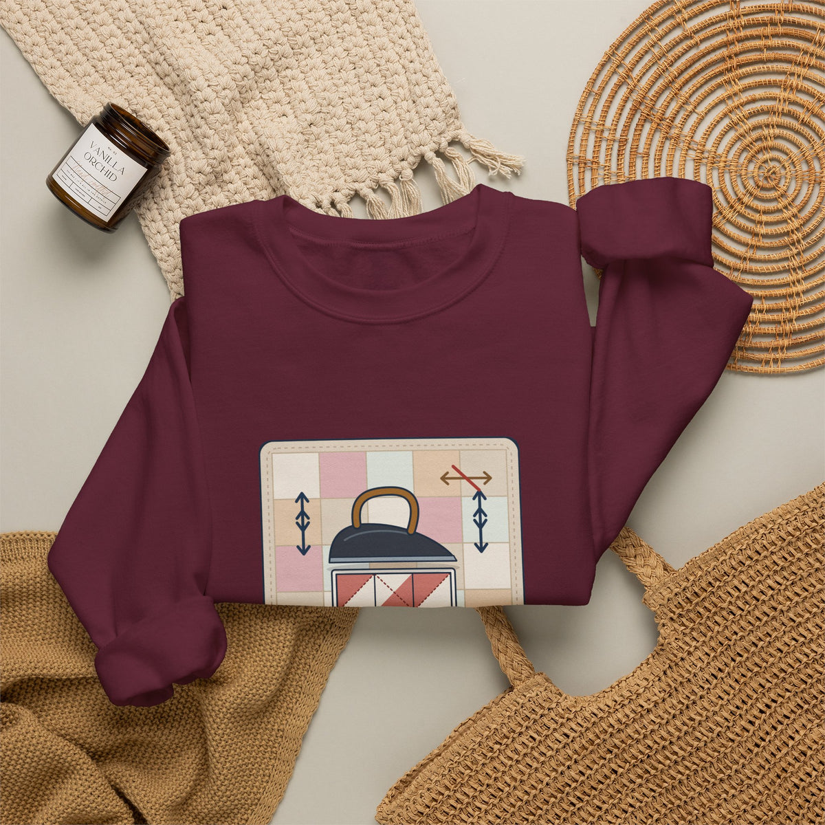 Quilting Crewneck Sweatshirt - Press, Don't Iron. Cozy Quilter Gift